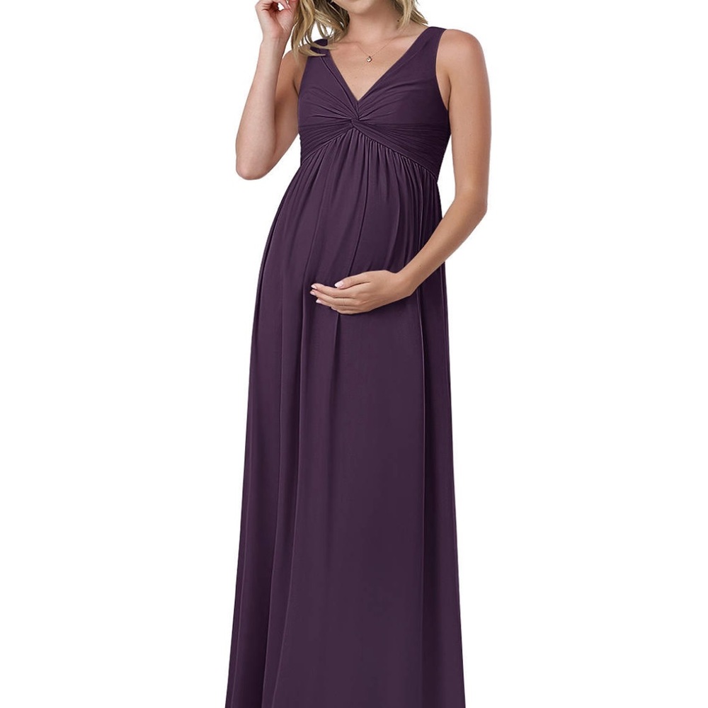 Azazie Yetta plum maternity bridesmaid dress